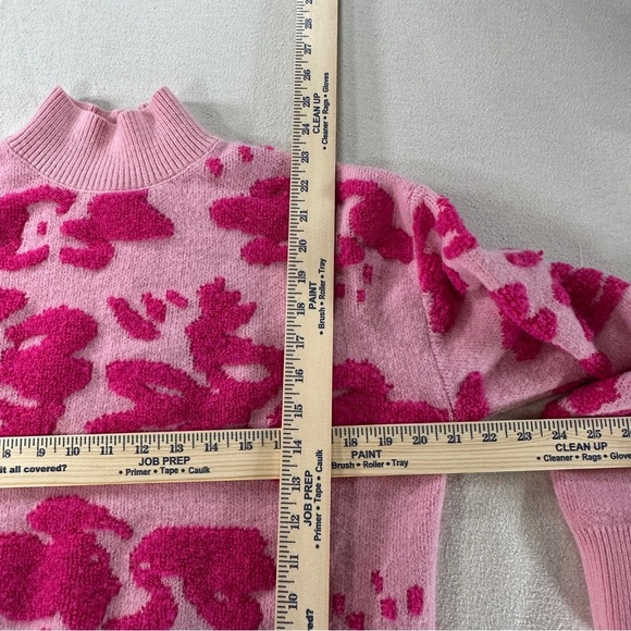 Grace + Karma Mock Turtleneck Pink Floral Abstract Women's Sweater Sz S - Picture 4 of 10